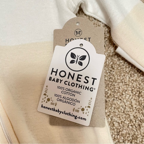 NWT Honest Baby Organic Cotton Sleep Play Preemie Stripes Neutral Unisex Boy - Picture 4 of 7